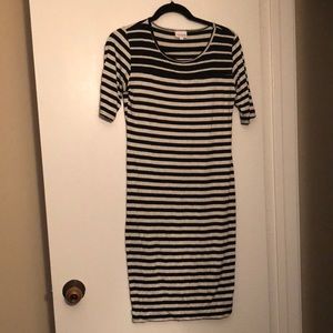 Lularoe black and white striped dress- size small!